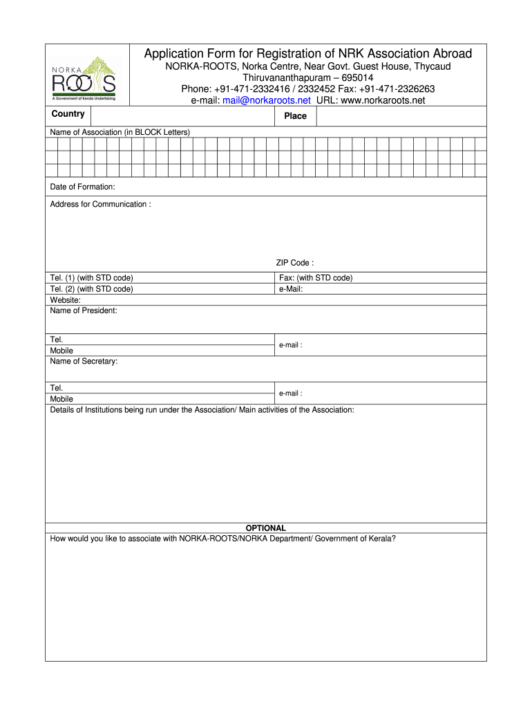 Norka Online Registration Application Fill Out and Sign