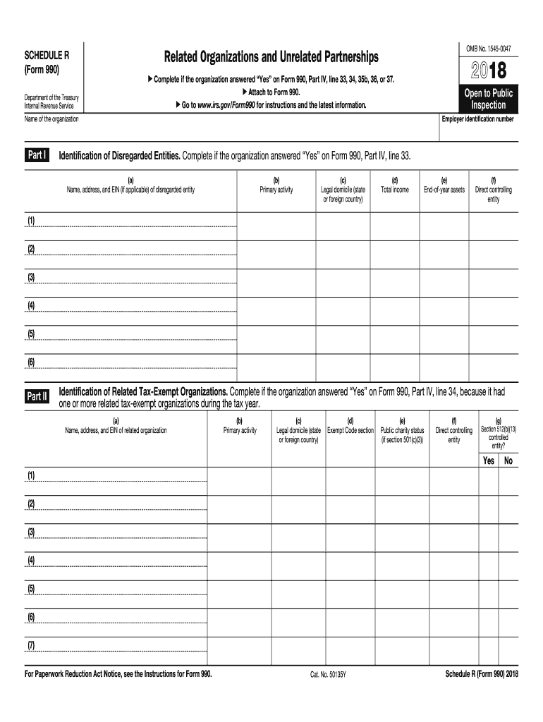 990 schedule r 2018 Fill Out and Sign Printable PDF Template signNow