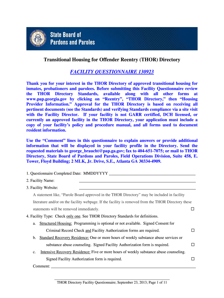 List of Thor Approved Rehabs in 20132024 Form Fill Out and