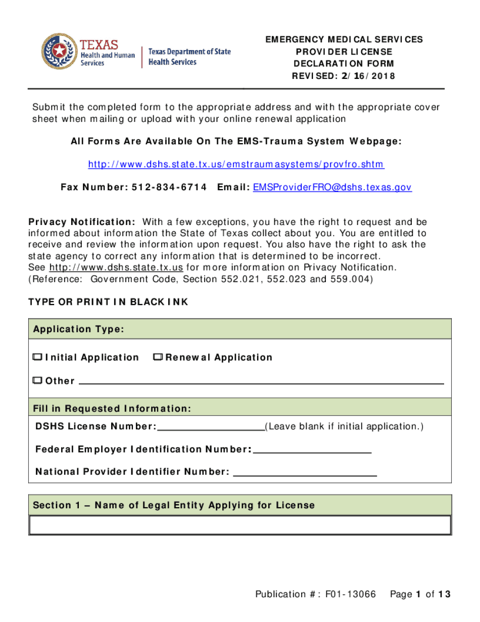 Texas Ems Form Complete with ease airSlate SignNow