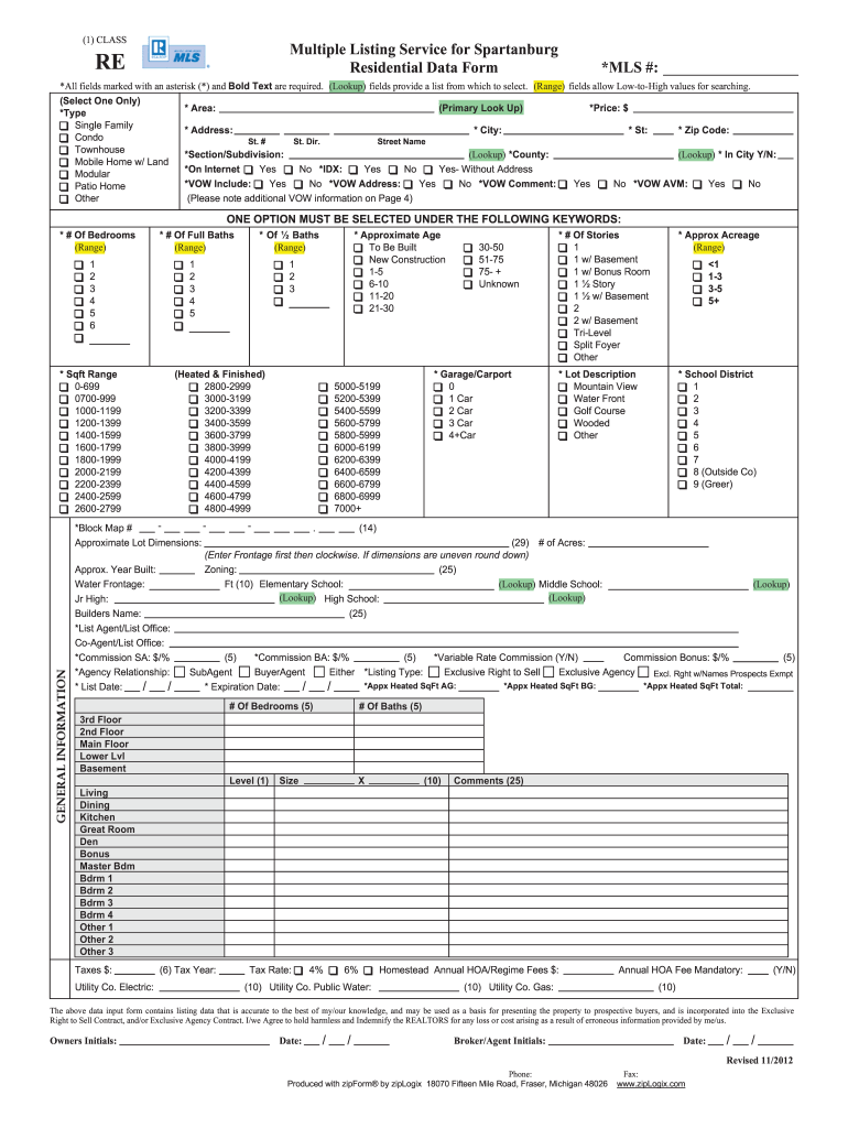 RE Multiple Listing Service For Spartanburg Residential