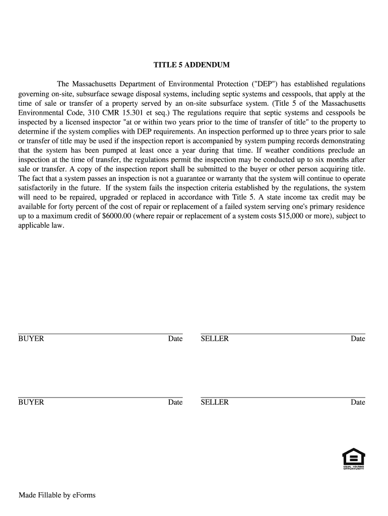 Septic Systems & Title 5Mass Gov Form Fill Out and Sign Printable PDF