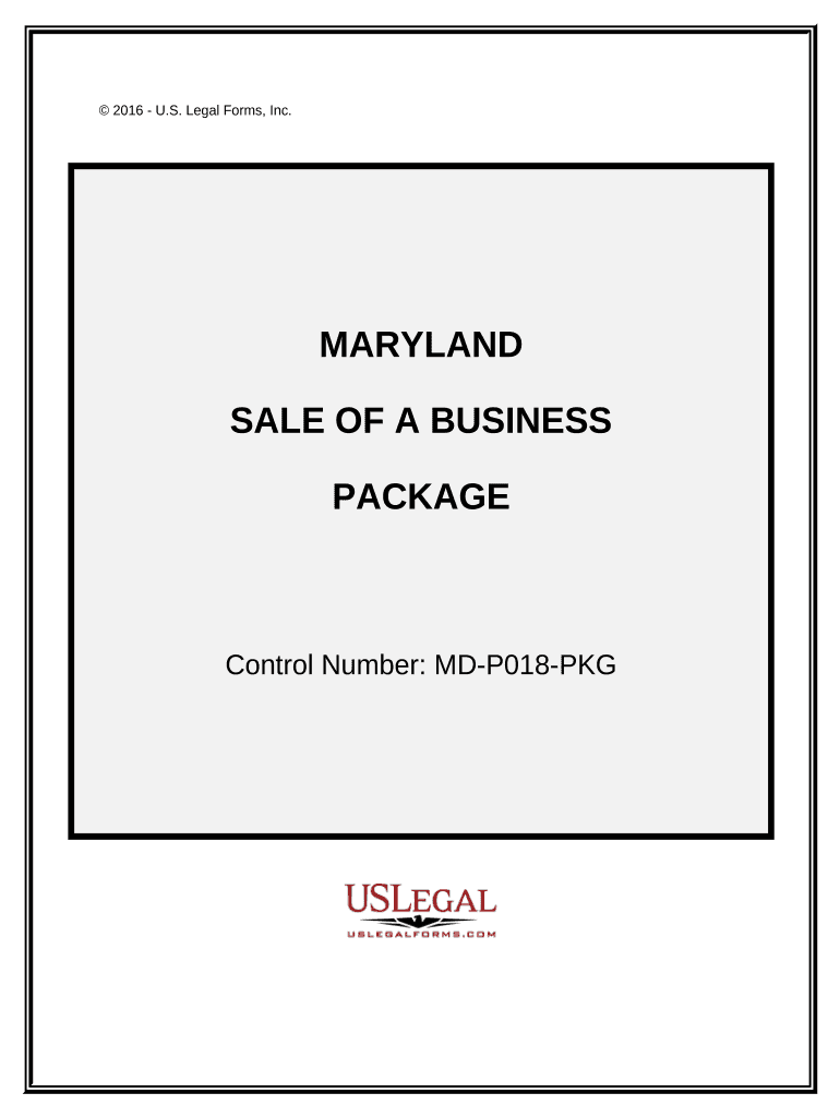 Sale of a Business Package Maryland Form Fill Out and Sign Printable