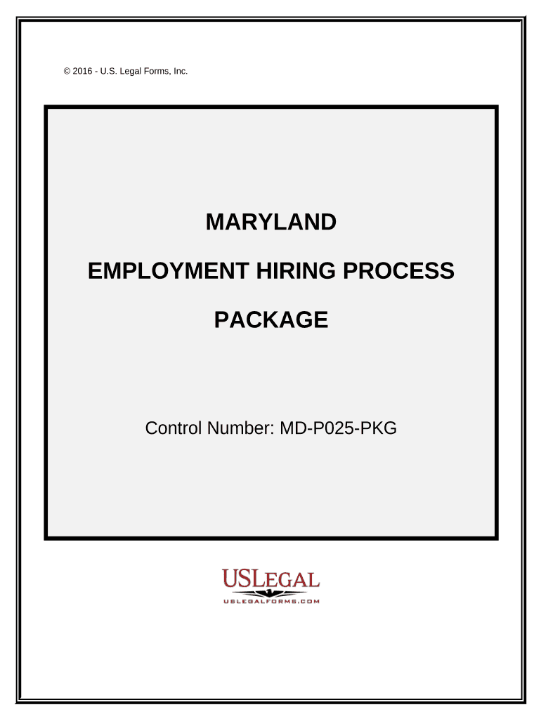 Employment Hiring Process Package Maryland Form Fill Out and Sign