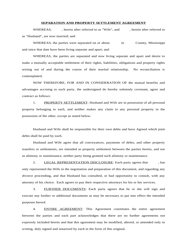 Ms Separation Mississippi Complete with ease airSlate SignNow