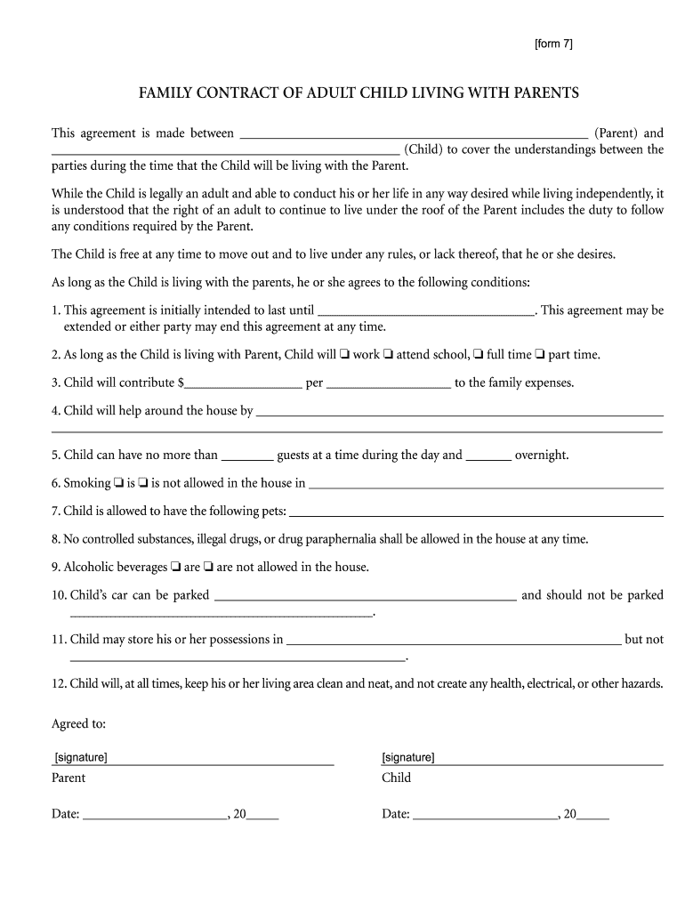 Family Therapy With Divorced Parents And Adult Child Fill Out and