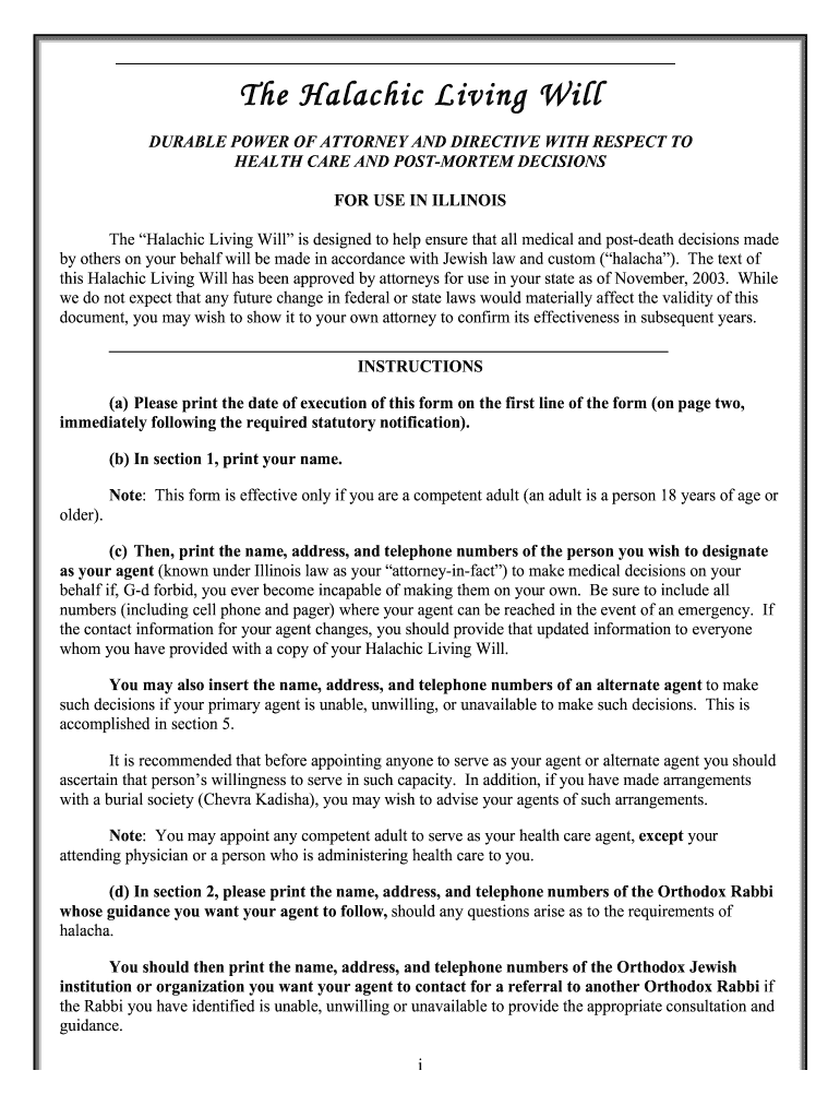Living Will Illinois Fill Out and Sign Printable PDF Template signNow