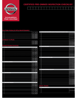 Nissan Service Checklist - Fill Out and Sign Printable PDF Template