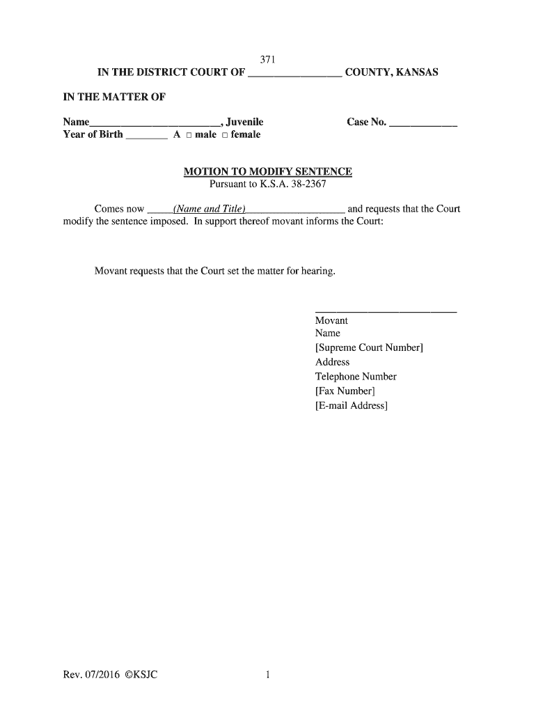 Motion to Modify Sentence Virginia 20162024 Form Fill Out and Sign