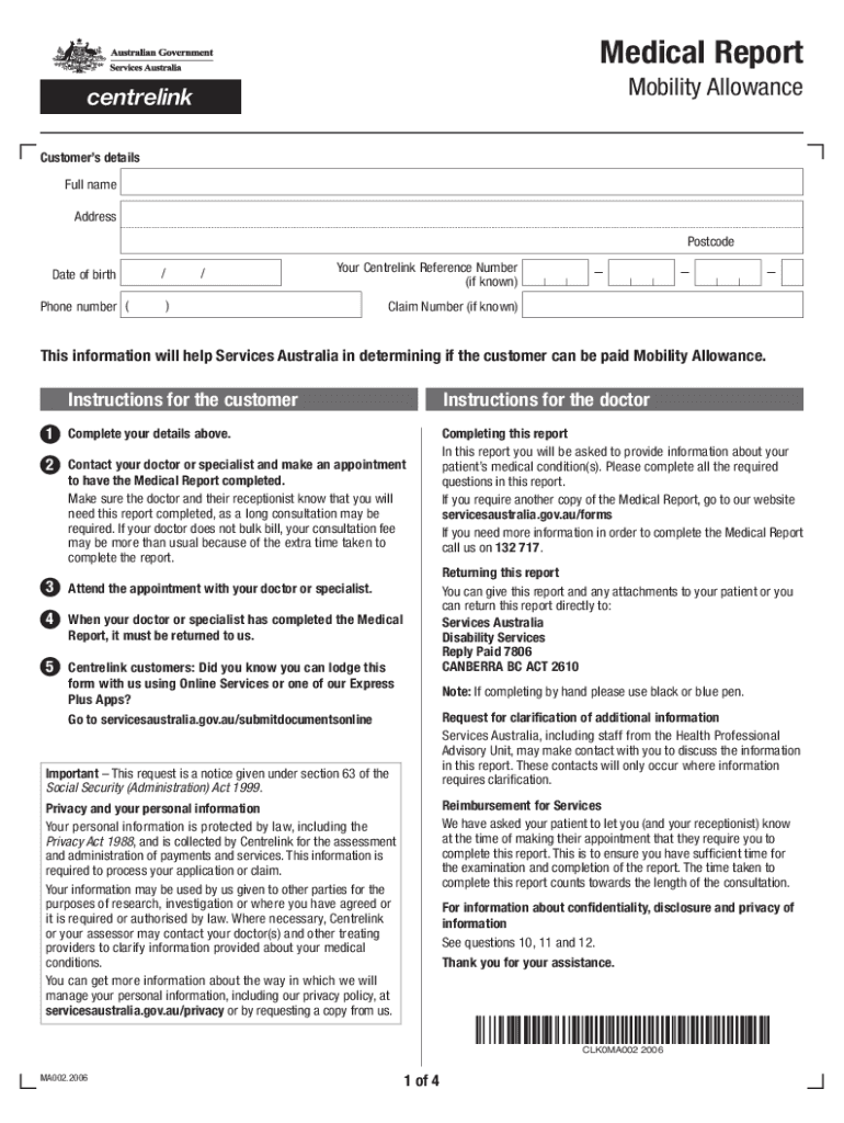 Mobility Allowance 20202024 Form Fill Out and Sign Printable PDF