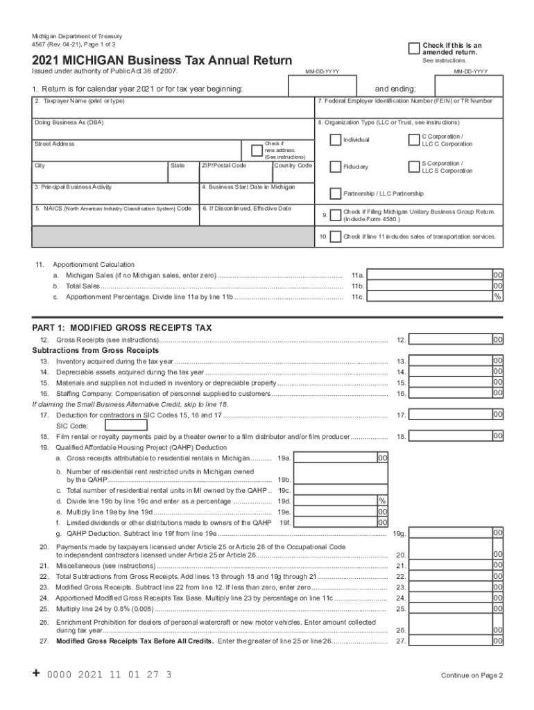 Michigan Individual Tax Return 20212024 Form Fill Out and Sign