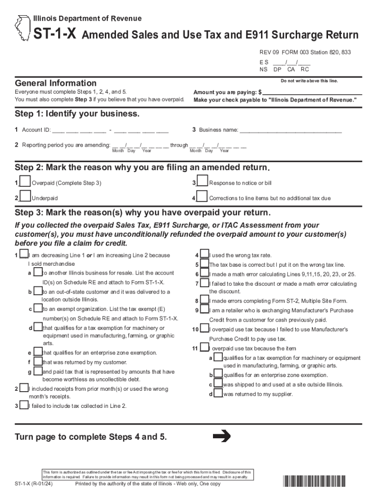 St 1 Illinois 2024 Form Fill Out and Sign Printable PDF Template