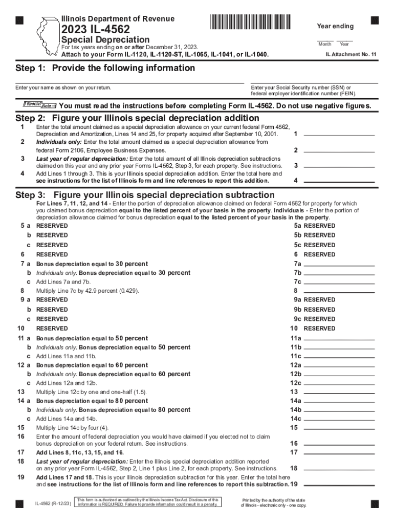 Il 4562 20232024 Form Fill Out and Sign Printable PDF Template