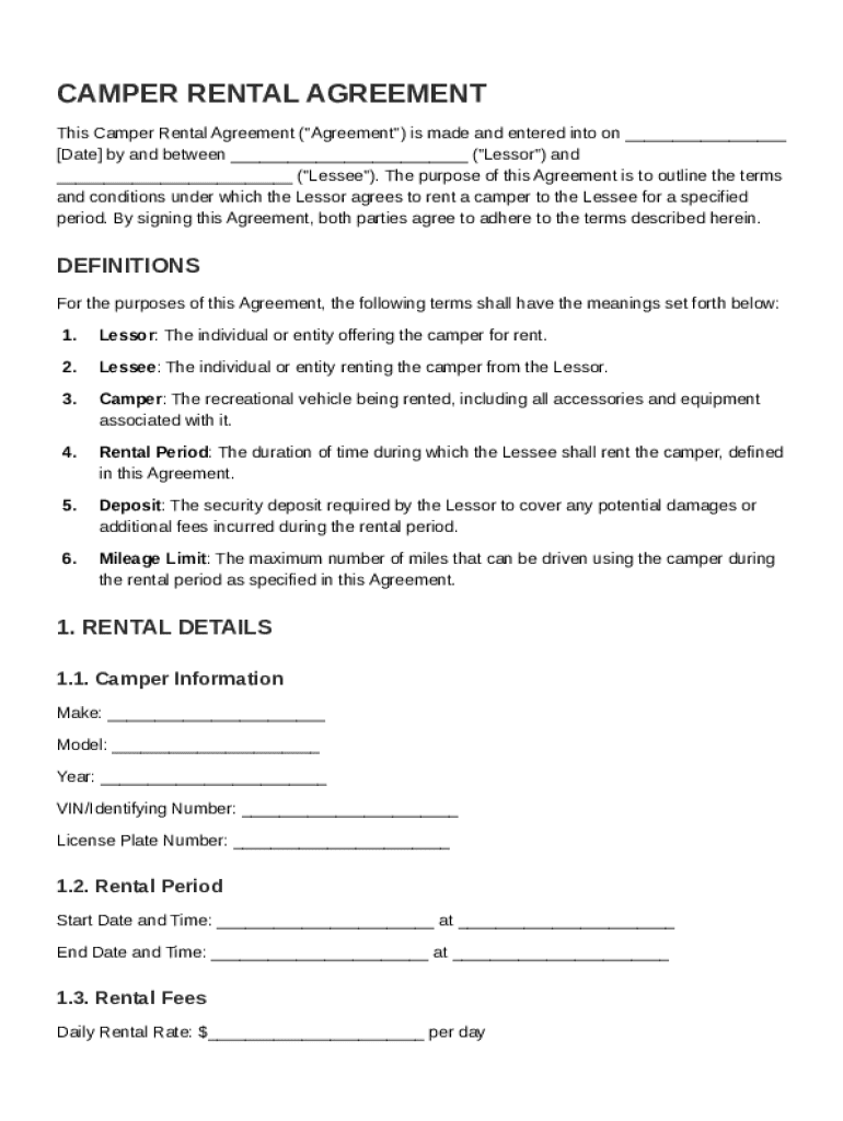 Camper Rental Agreement Template Form Fill Out and Sign Printable PDF(08)