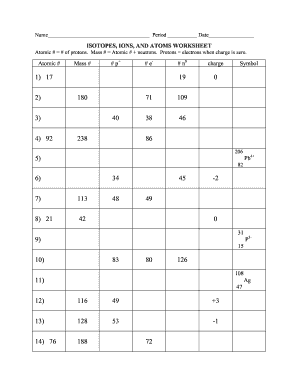 Isotopes Ions And Atoms Worksheet Answer Key Pdf Form - Fill Out And Sign Printable Pdf Template | Signnow