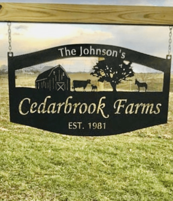 Metal Sign Barn ,DONKEY, COW CALF, Tractor, large sign customized with