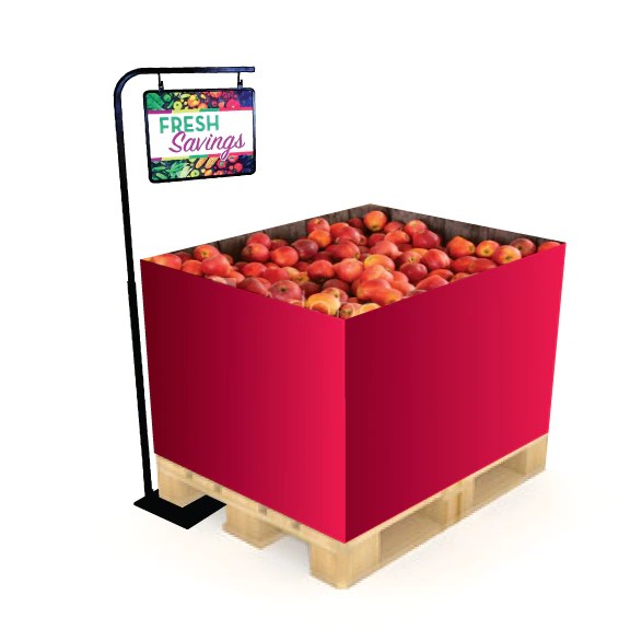 Adjustable Height Pallet Sign Stand Black