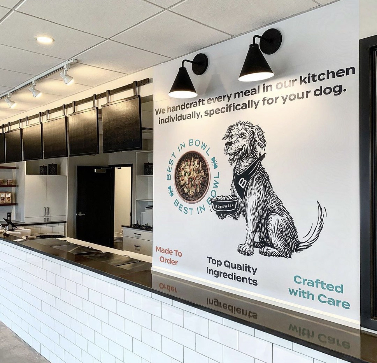 Wall Graphics Add Bite to Dog Food Restaurant's Branding