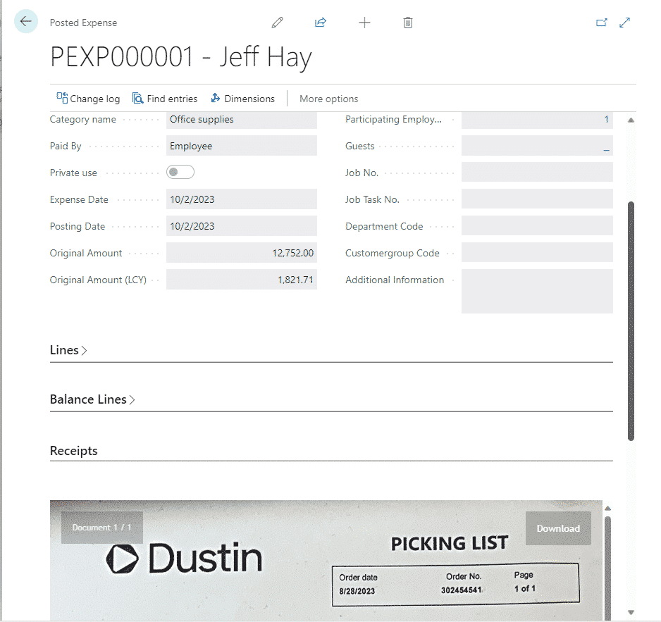 Travel & Expense For Business Central SignUp Software