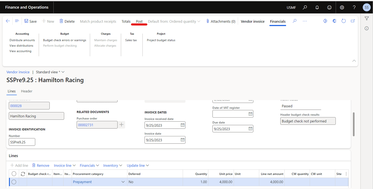 How to Process Purchase Order Prepayments in D365 Sikich