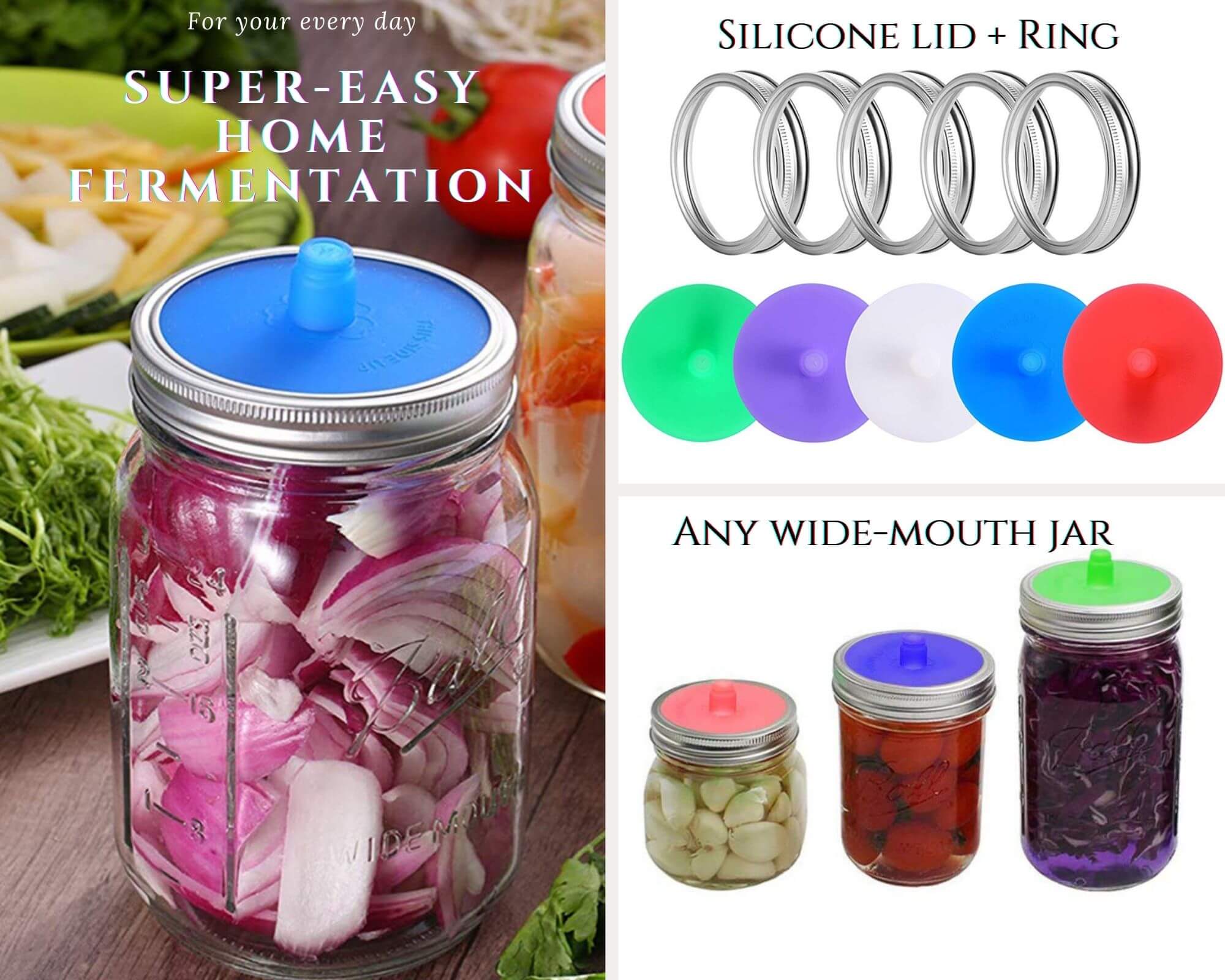 Mason jar fermenting lids, oneway airlock valve for widemouth jars