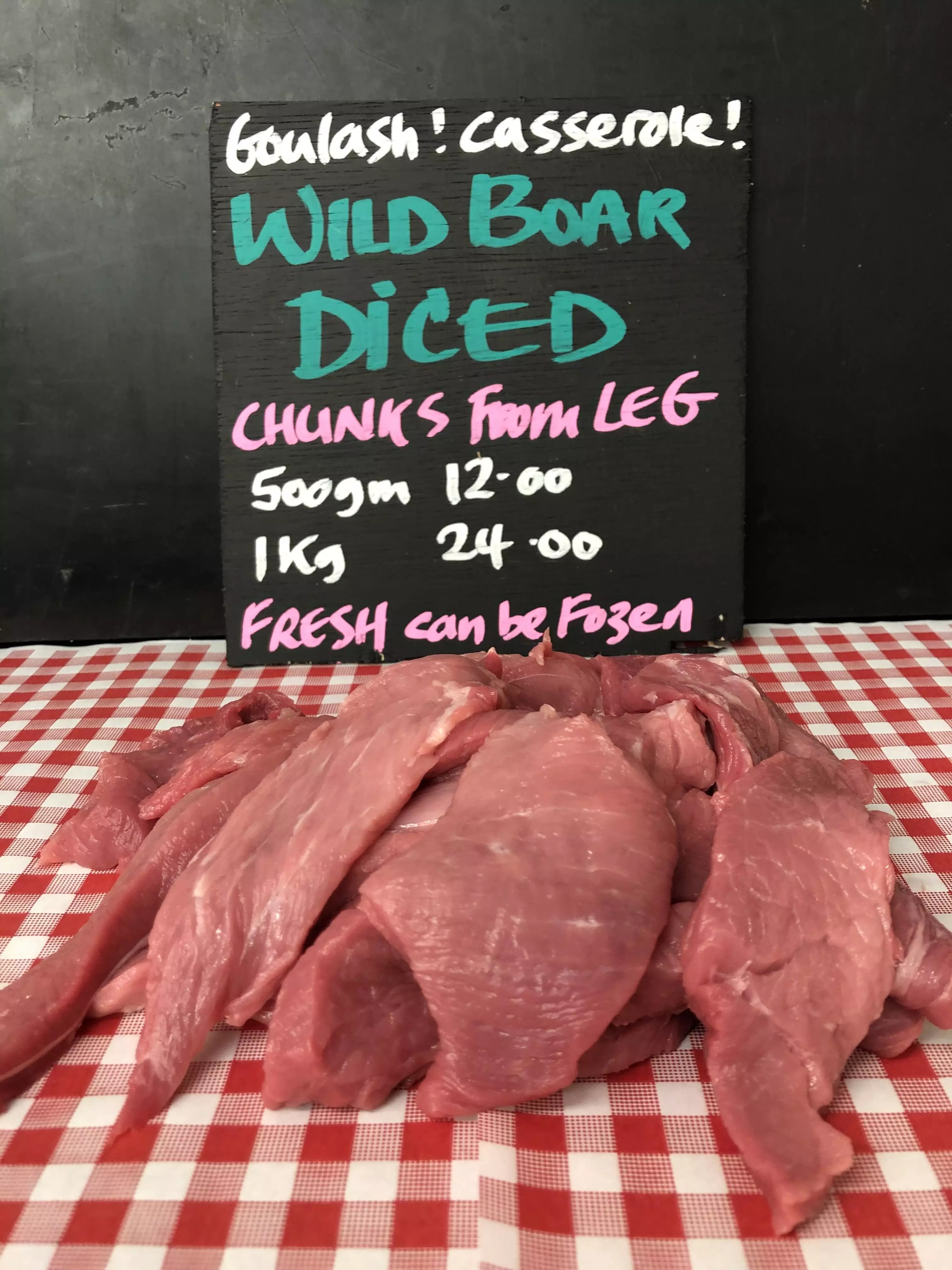 Diced Wild Boar Meat Sillfield Farm Foods