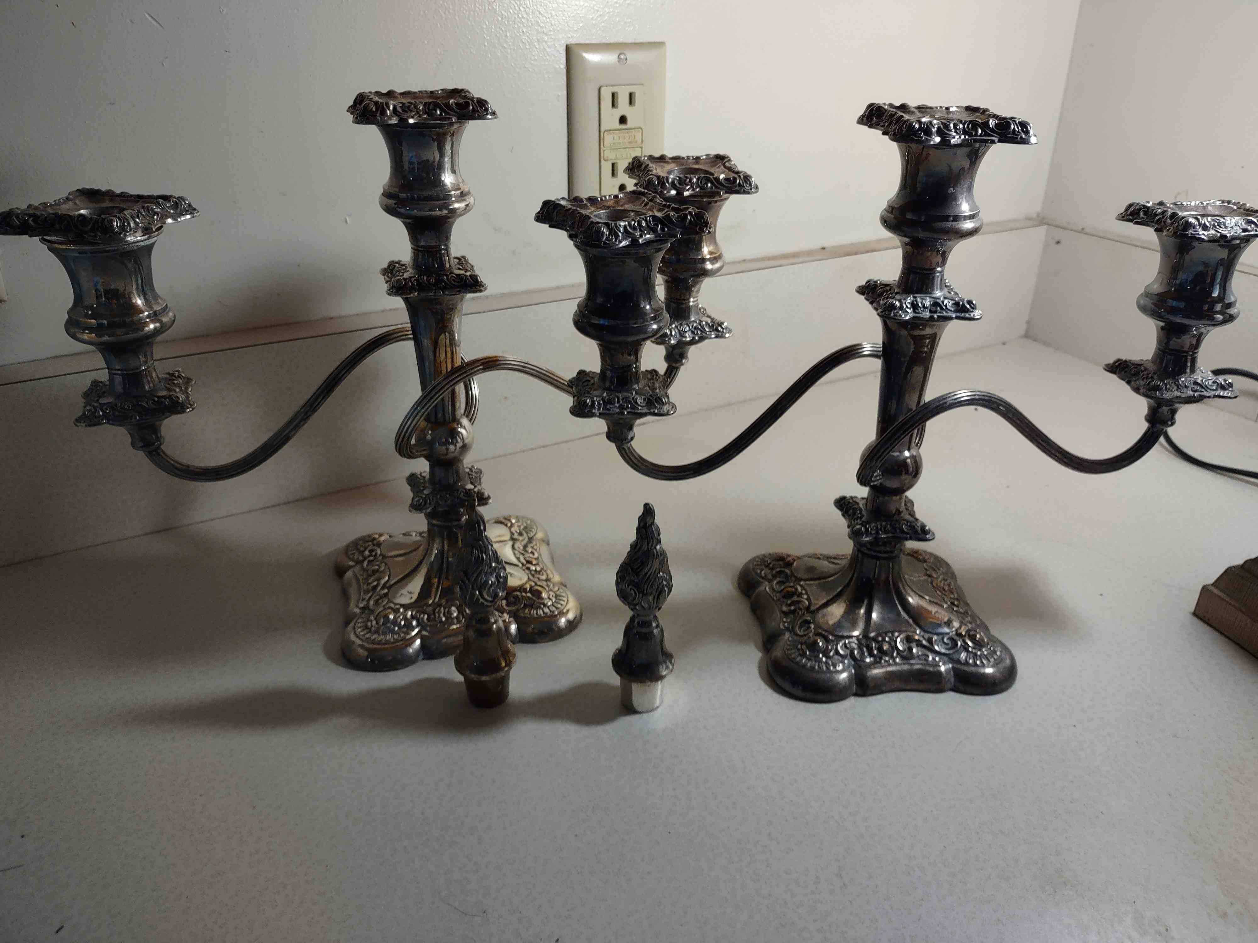 Candelabras need help identifying silver mark Identification Help