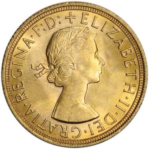 Great Britain Gold Sovereign Coins Old Queen Elizabeth II