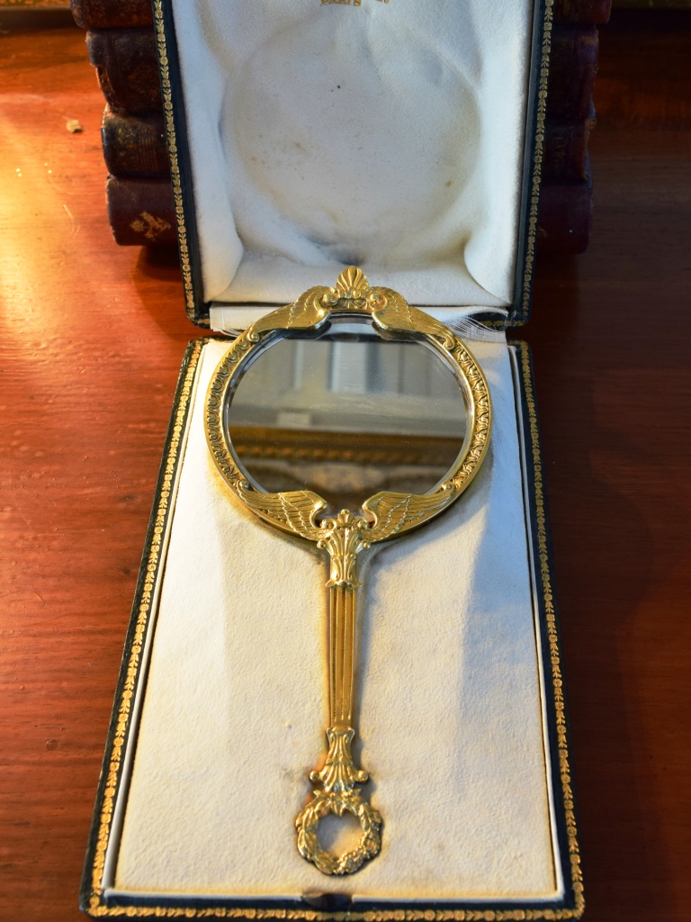 Antique French Silver Hand Mirror By Leon LAPAR