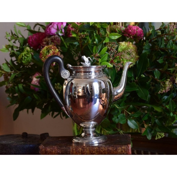 French Silver Empire Style Teapot By Emile PUIFORCAT