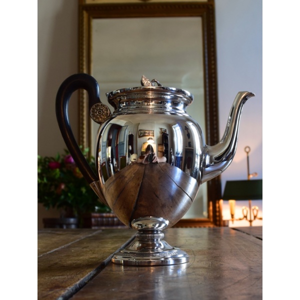 French Silver Empire Style Teapot By Emile PUIFORCAT