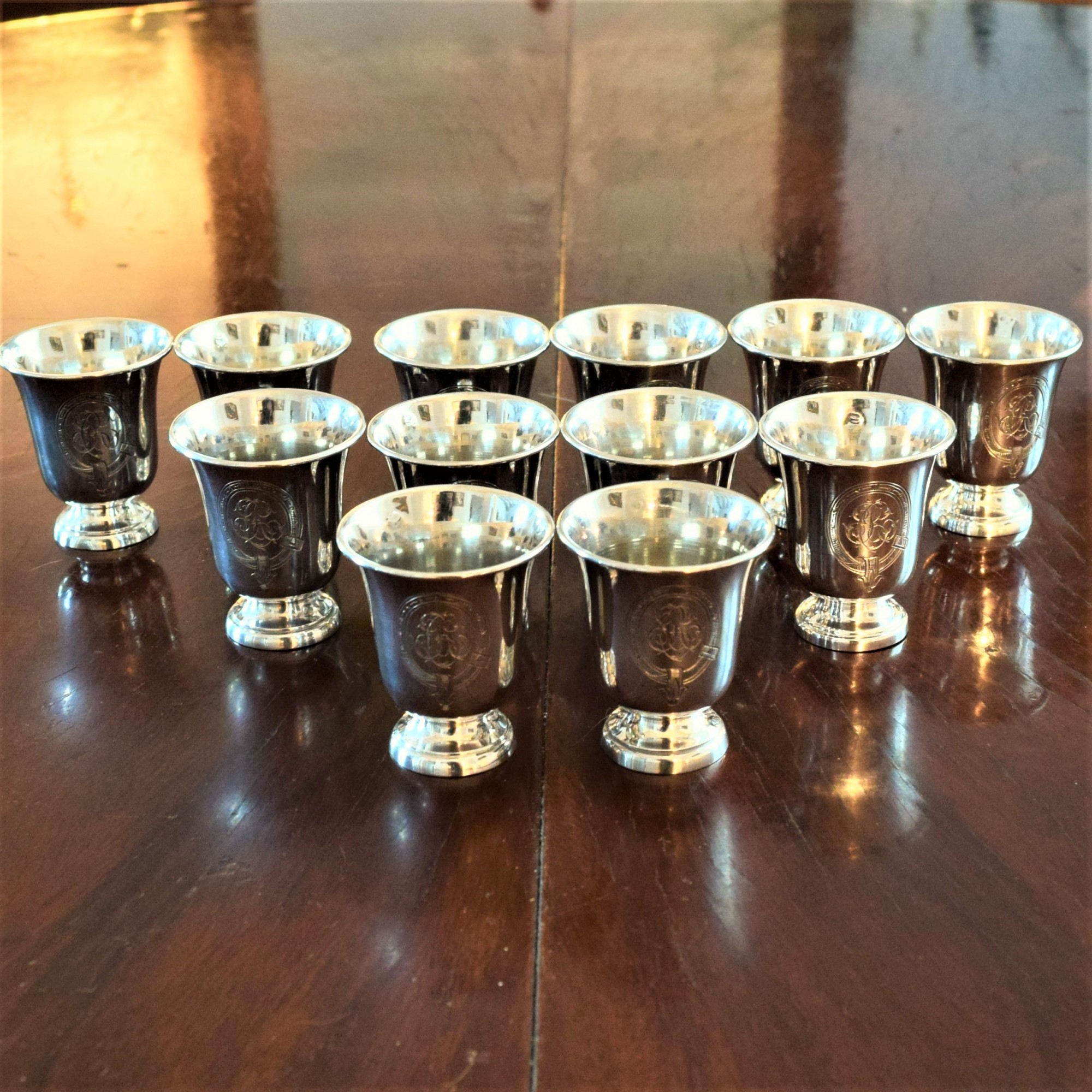 Elegant Medici Vase Shaped Silver Shot Glasses By Lavallée