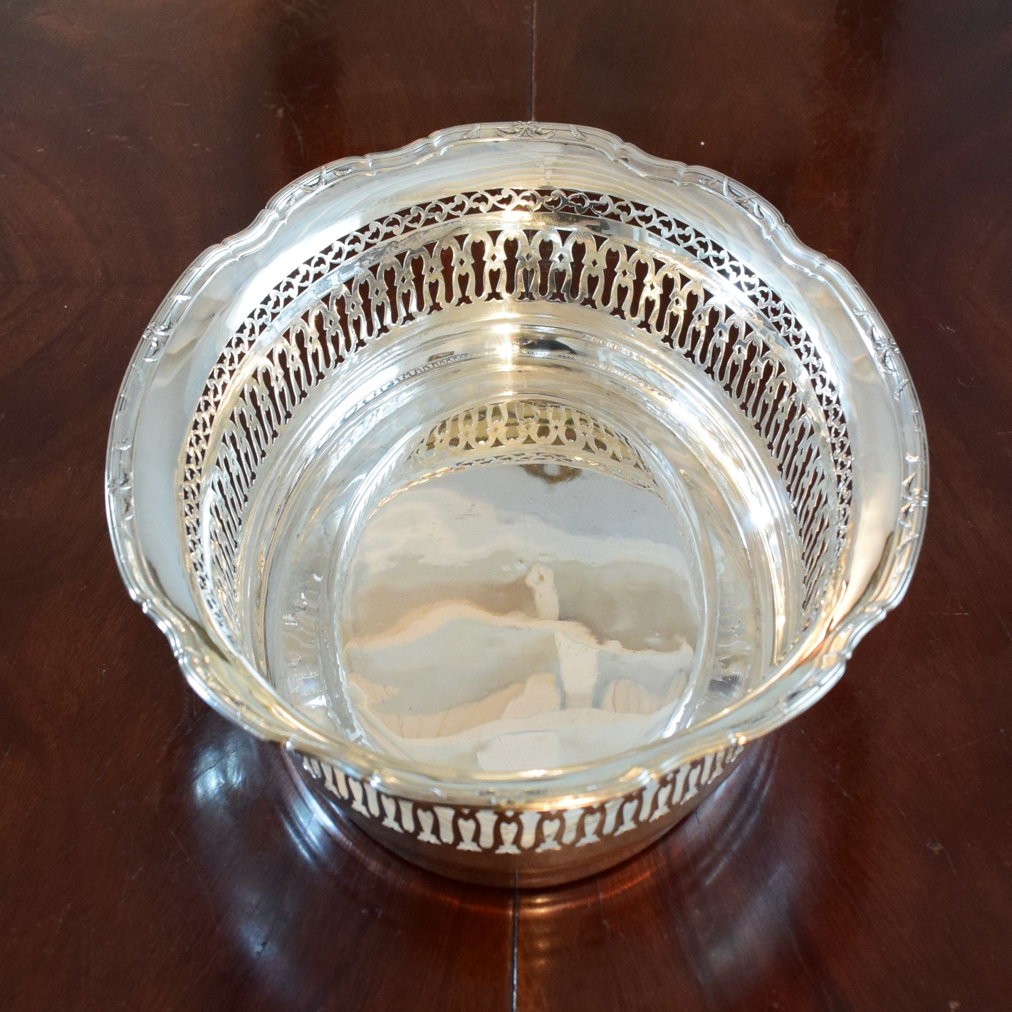 Elegant Antique French Silver Bread Basket By Victor Boivin