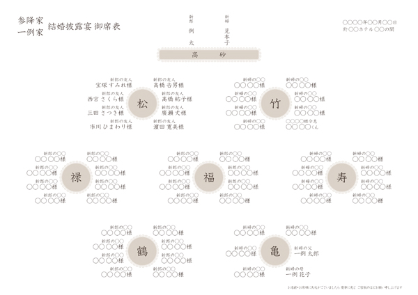 シルバーブッシュ｜データ入稿フォーマット（席次表原稿）