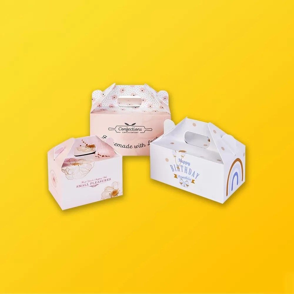 Custom Gable Boxes in Bulk Silver Edge Packaging