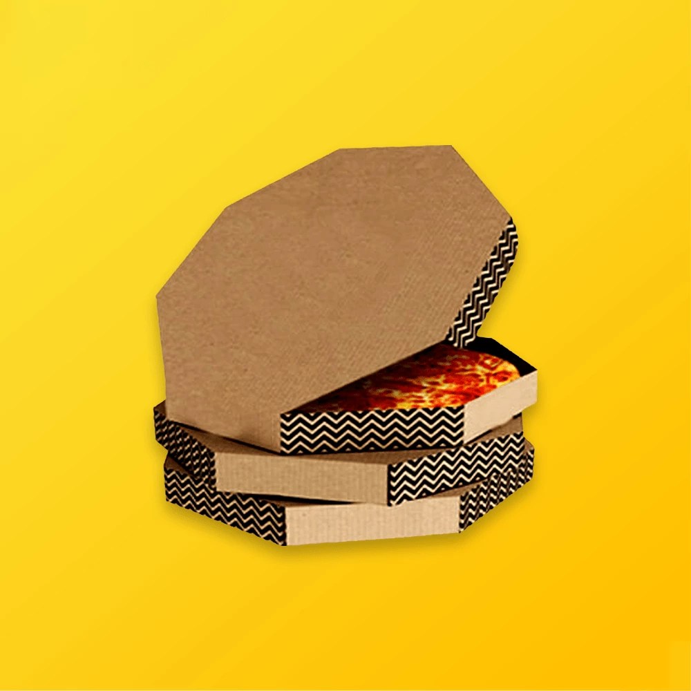 Custom Octagonal Pizza Boxes Silver Edge Packaging