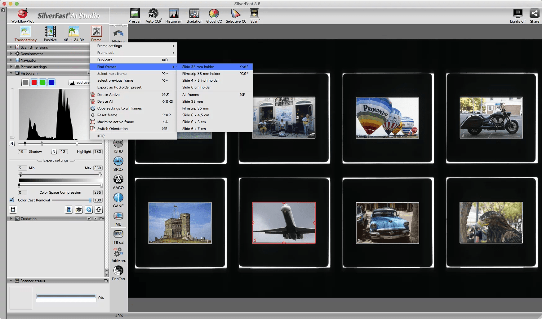 With our Frame Detection, your scanner will find all images automatically