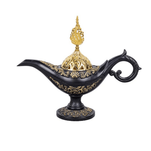 Incense Charcoal & Resin Burner ALADDIN LAMP Black Silverstone
