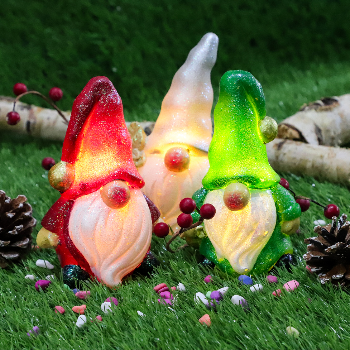 3D Santa Christmas Flameless Candles Flicker, D3.5" x H6" Wax Pillar