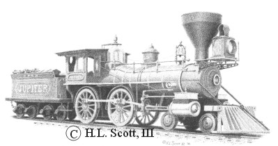 Transcontinental Railroad Train Drawing