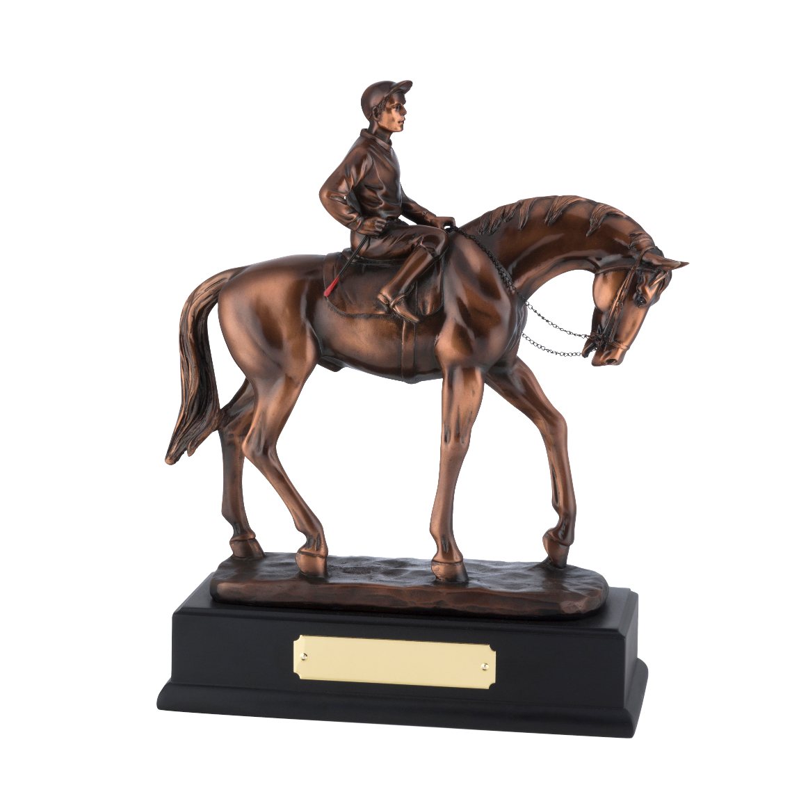 Horse and Jockey Dressage Figurine SilverTrophy