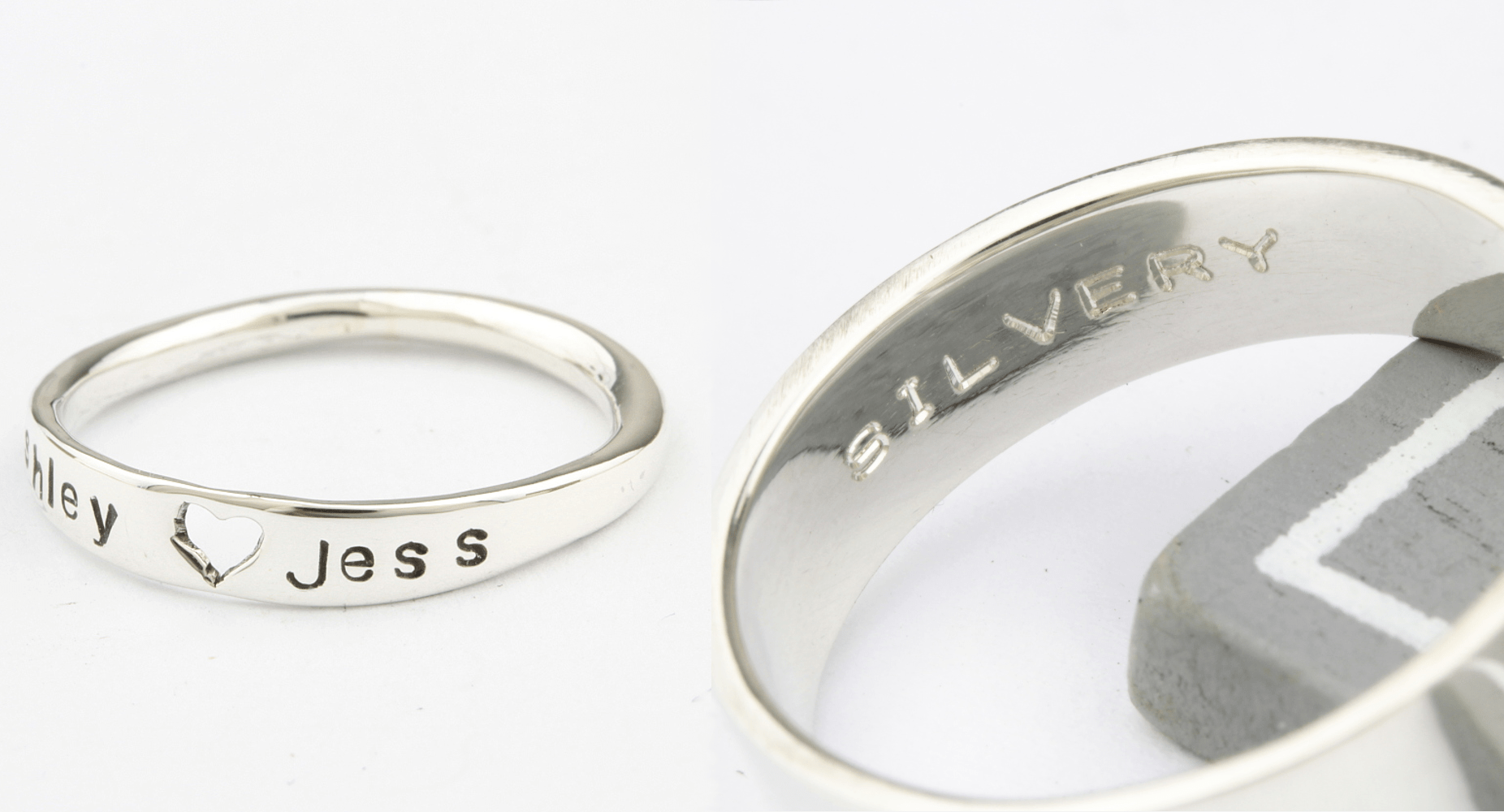 Sterling Silver Engraved Rings2 Silvery Jewellery Personalised