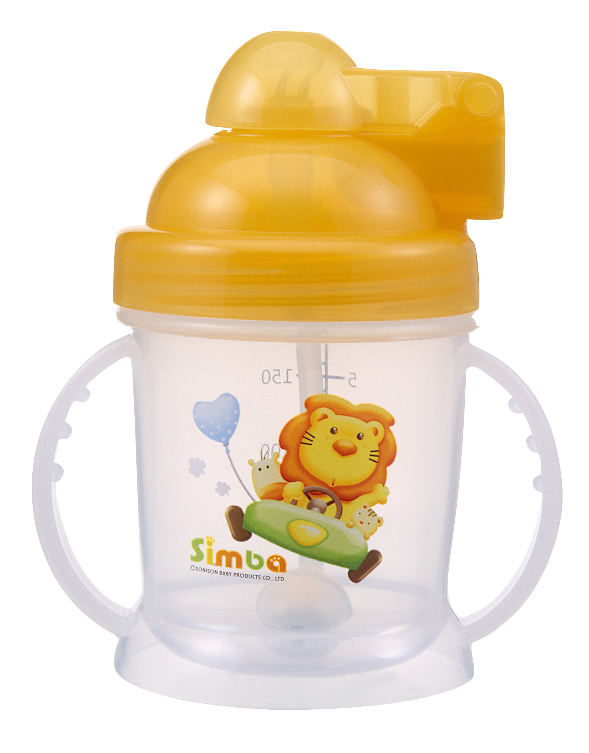 Simba BPA Free Baby Training Cup w/ 360° Auto Straw (Orange, 6 oz