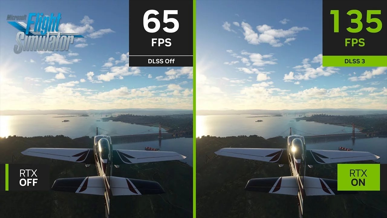 Nvidia DLSS 3 Performance in MSFS with RTX 4090 / RTX 4080 Reveal