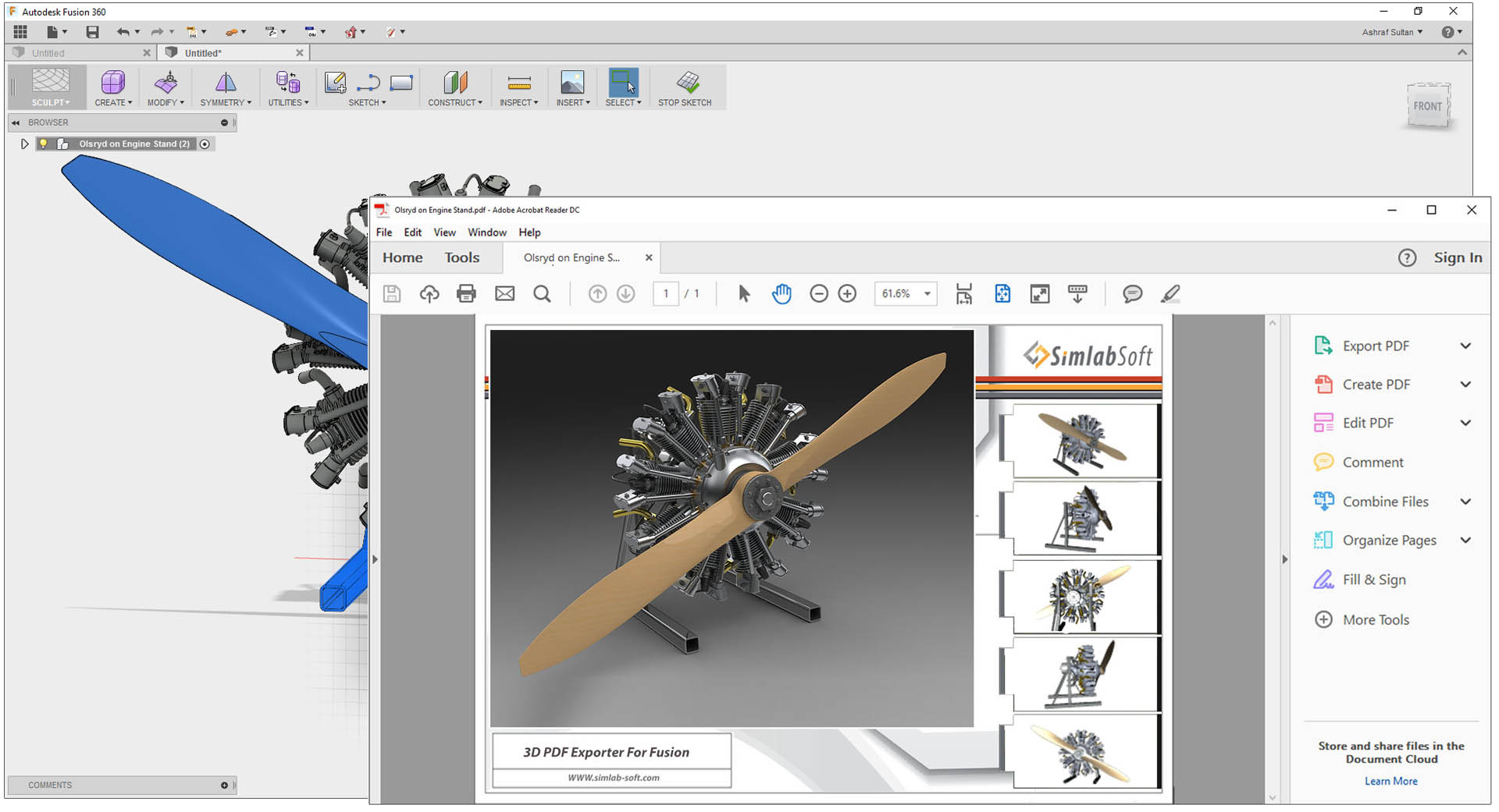 Simlab 3D Plugins 3D PDF exporter for Fusion 360