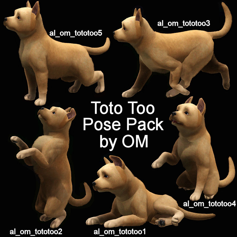 My Sims 3 Poses Toto Too Pose Pack for Small Dogs by OrangeMittens