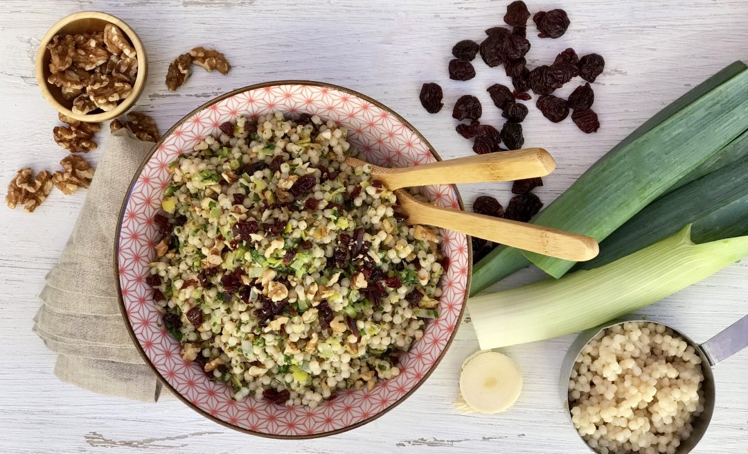 Easy Pearl Couscous With Leeks And Dried Cherries
