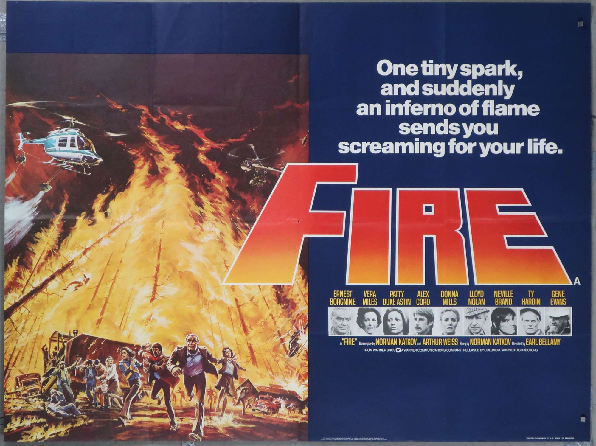 Fire Original Movie Poster UK quad 40"x30" Simon.Dwyer a fast and