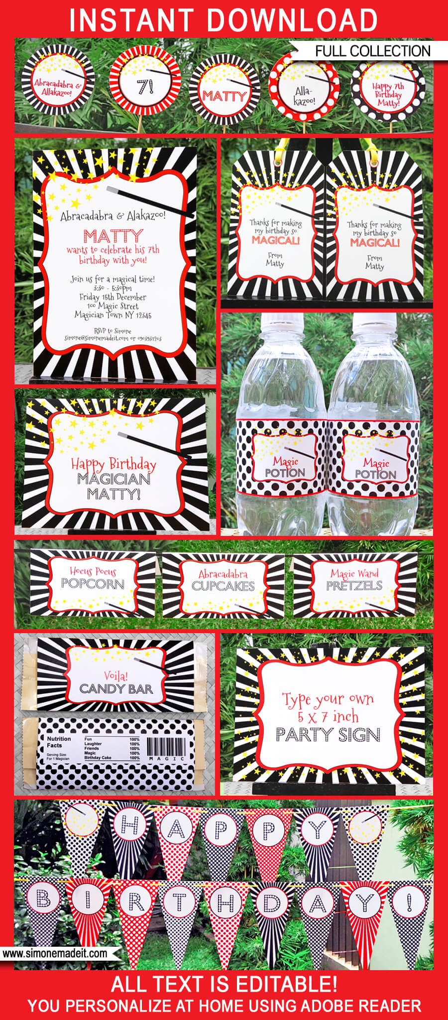 Magic Party Printables, Invitations & Decorations