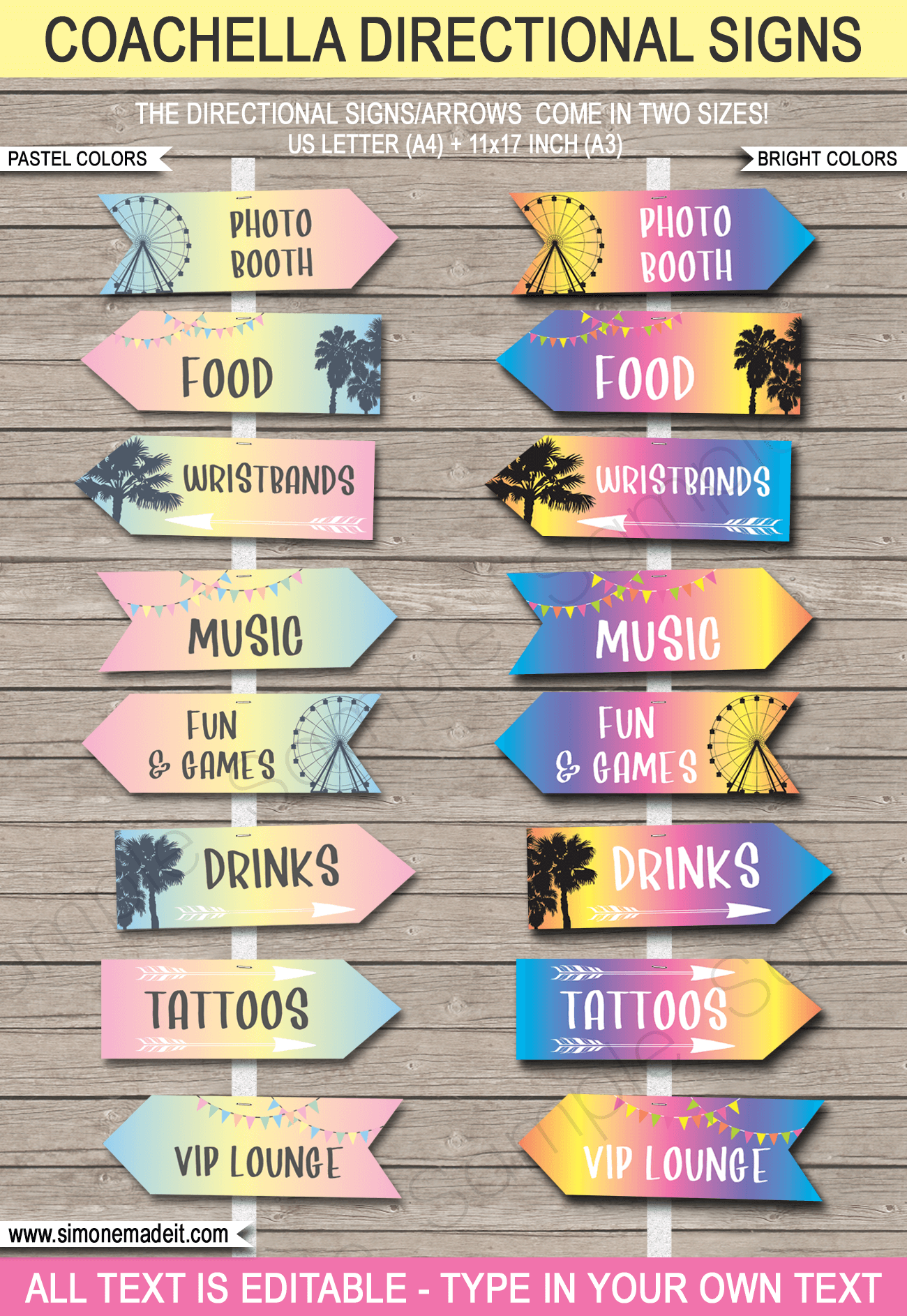 Coachella Themed Birthday Party Printables Coachella Inspired Party